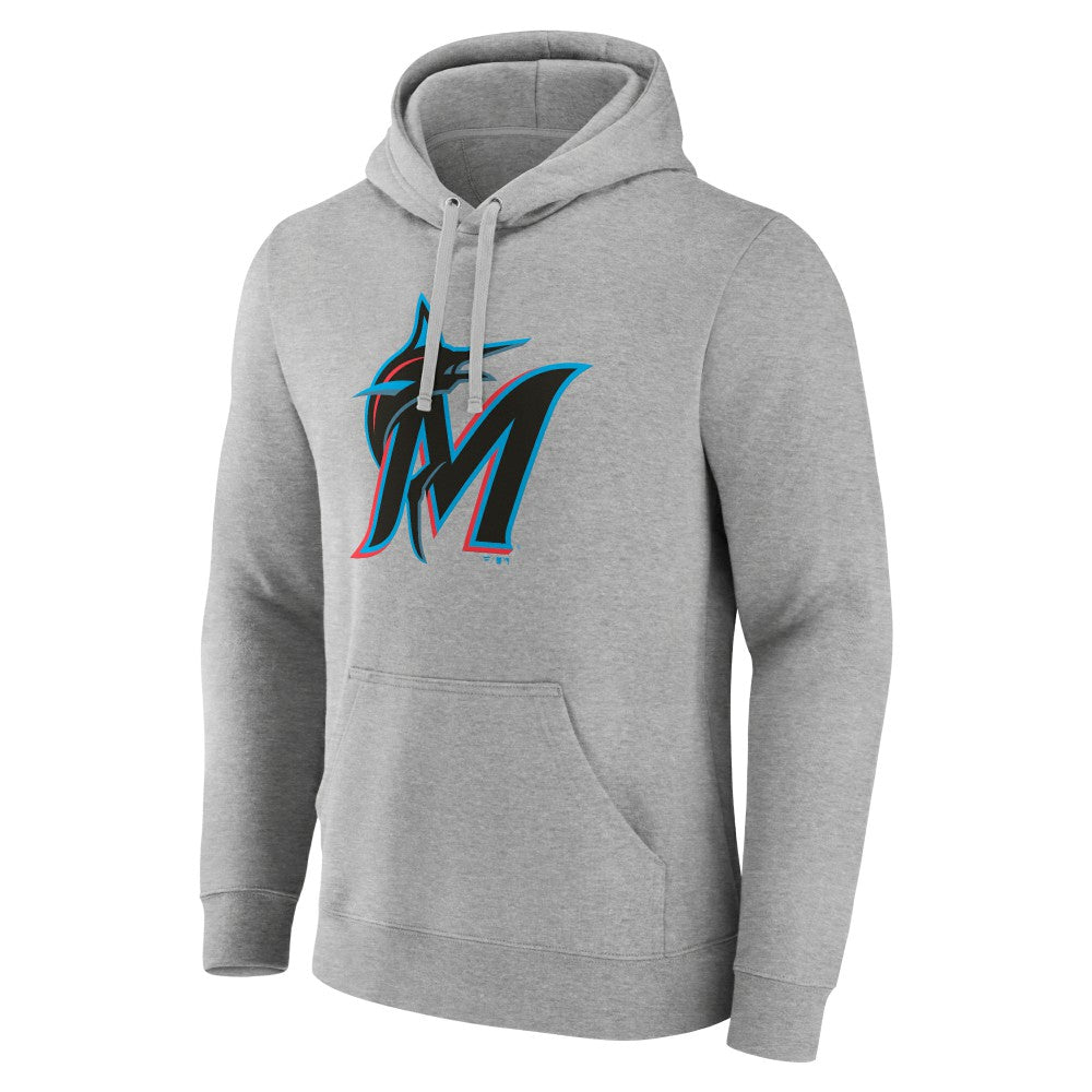 Miami Marlins Official Logo Fitted Pullover Hoodie - MLB