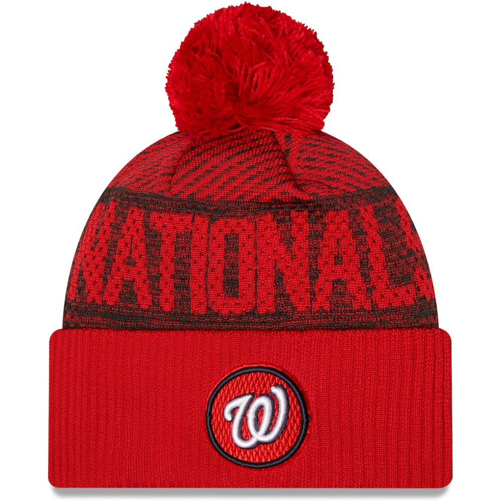 Washington Nationals New Era Authentic Collection Sport Cuffed Knit Hat with Pom - MLB