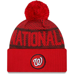 Washington Nationals New Era Authentic Collection Sport Cuffed Knit Hat with Pom - MLB