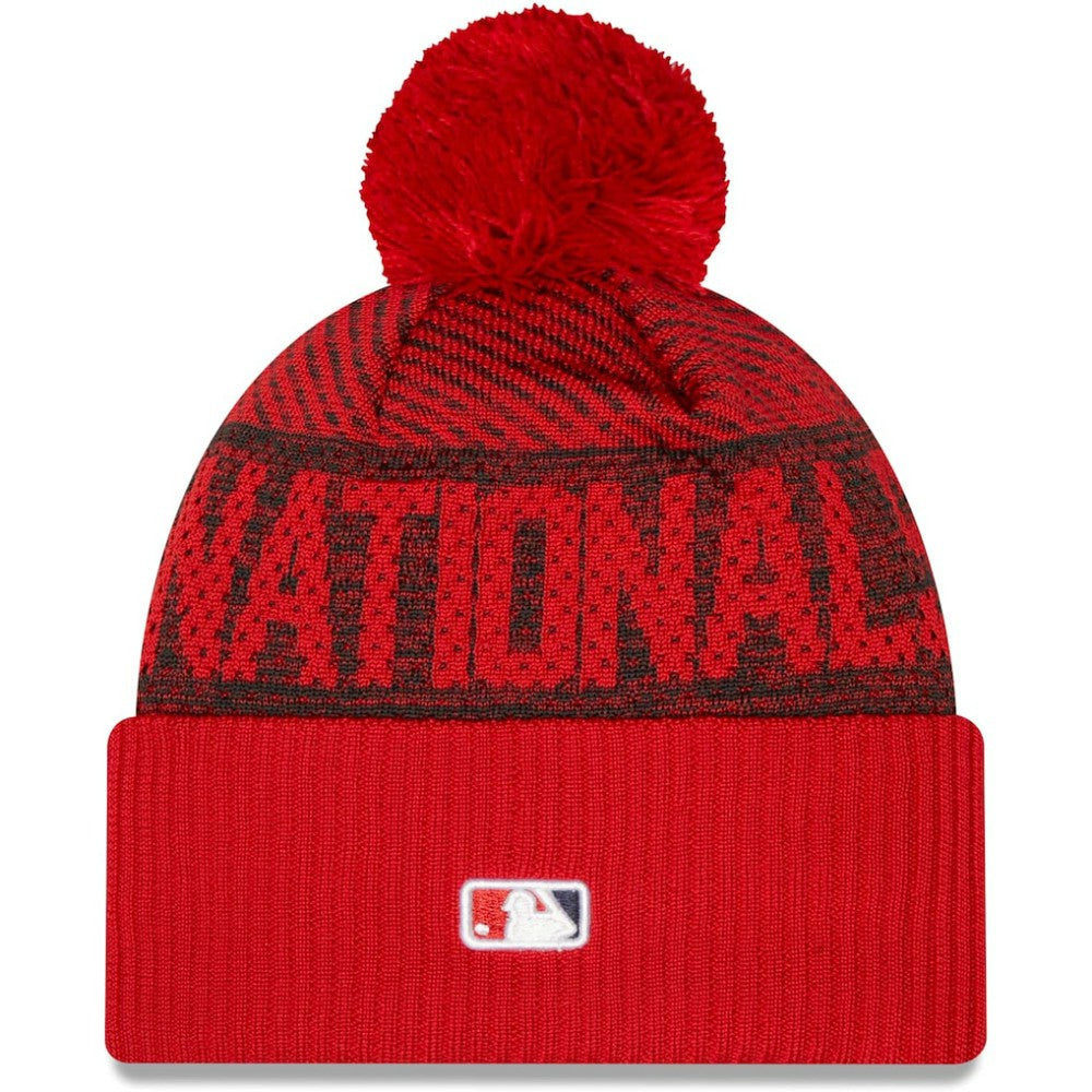 Washington Nationals New Era Authentic Collection Sport Cuffed Knit Hat with Pom - MLB