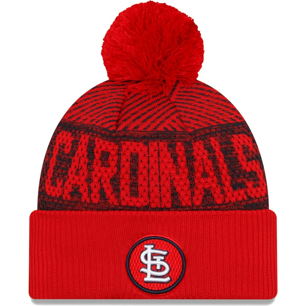 St. Louis Cardinals New Era Authentic Collection Sport Cuffed Knit Hat with Pom - MLB
