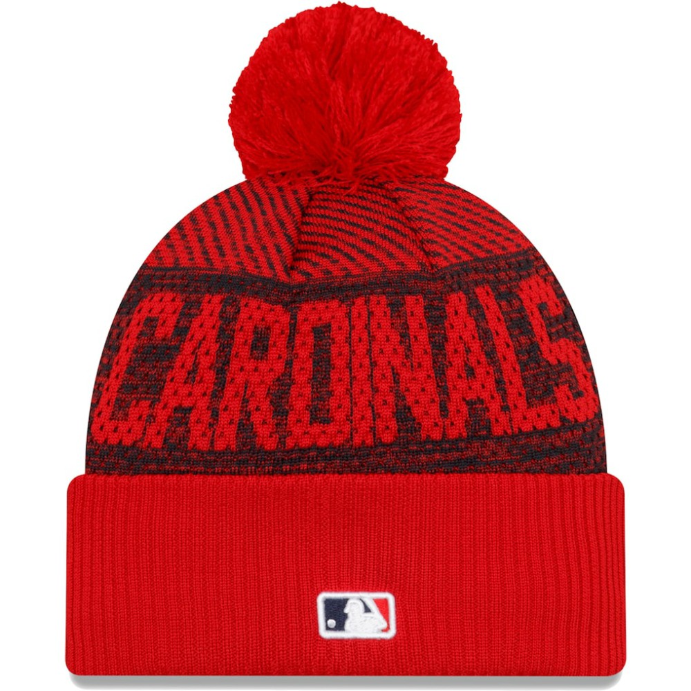 St. Louis Cardinals New Era Authentic Collection Sport Cuffed Knit Hat with Pom - MLB