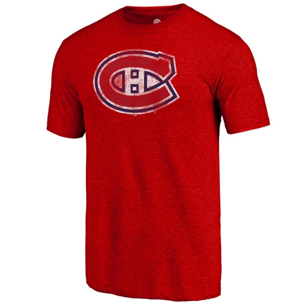 Montreal Canadiens Distressed Tri-Blend T-Shirt - Red - NHL