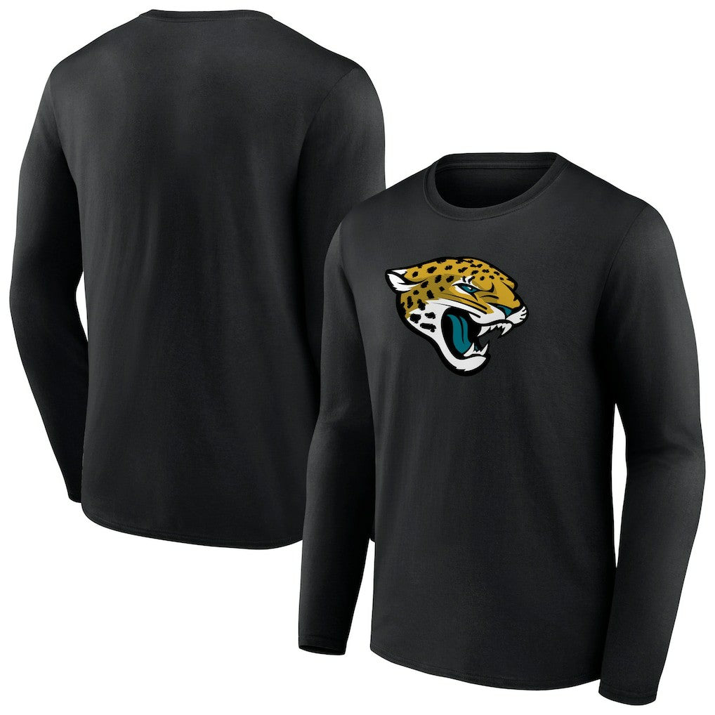Jacksonville Jaguars Primary Team Logo Long Sleeve T-Shirt Black | NFL