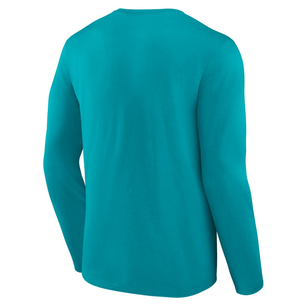 Miami Dolphins Primary Team Logo Long Sleeve T-Shirt Aqua | NFL