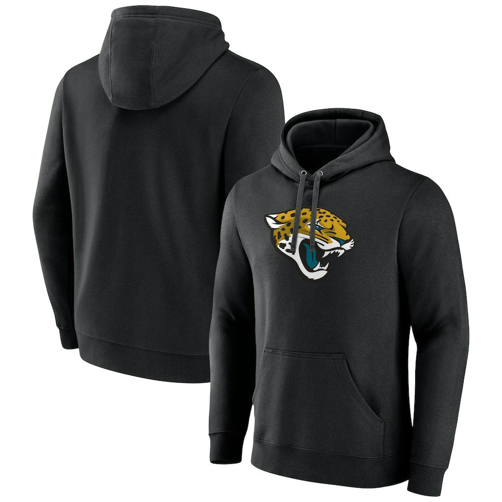 Jacksonville Jaguars Primary Logo Fitted Pullover Hoodie Black | NFL
