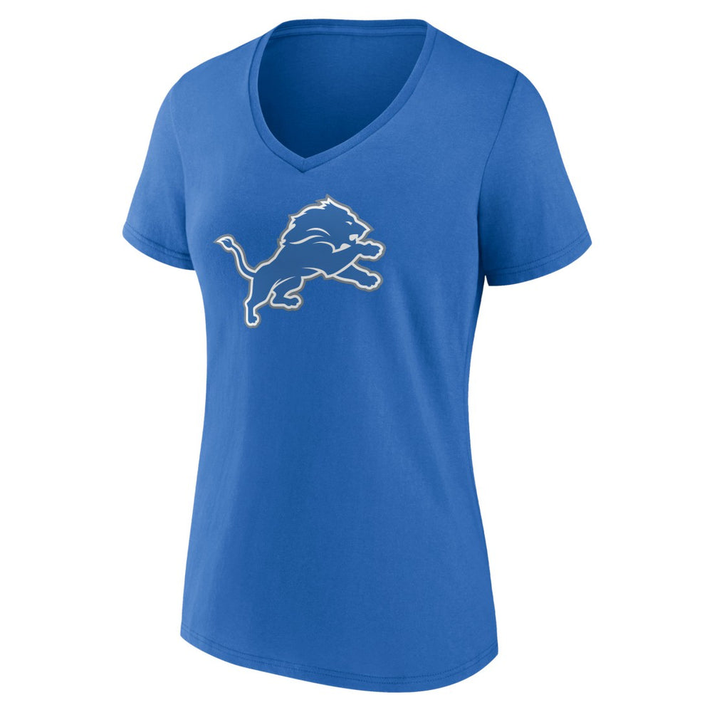Detroit Lions Women's Primary Team Logo V-Neck T-Shirt Blue | NFL