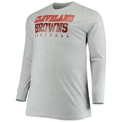 Cleveland Browns Big & Tall Practice Long Sleeve T-Shirt Heathered Gray | Fanatics