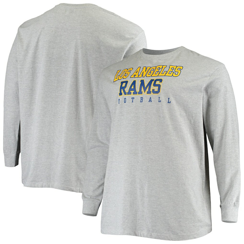 Los Angeles Rams Big & Tall Practice Long Sleeve T-Shirt Heathered Gray | Fanatics