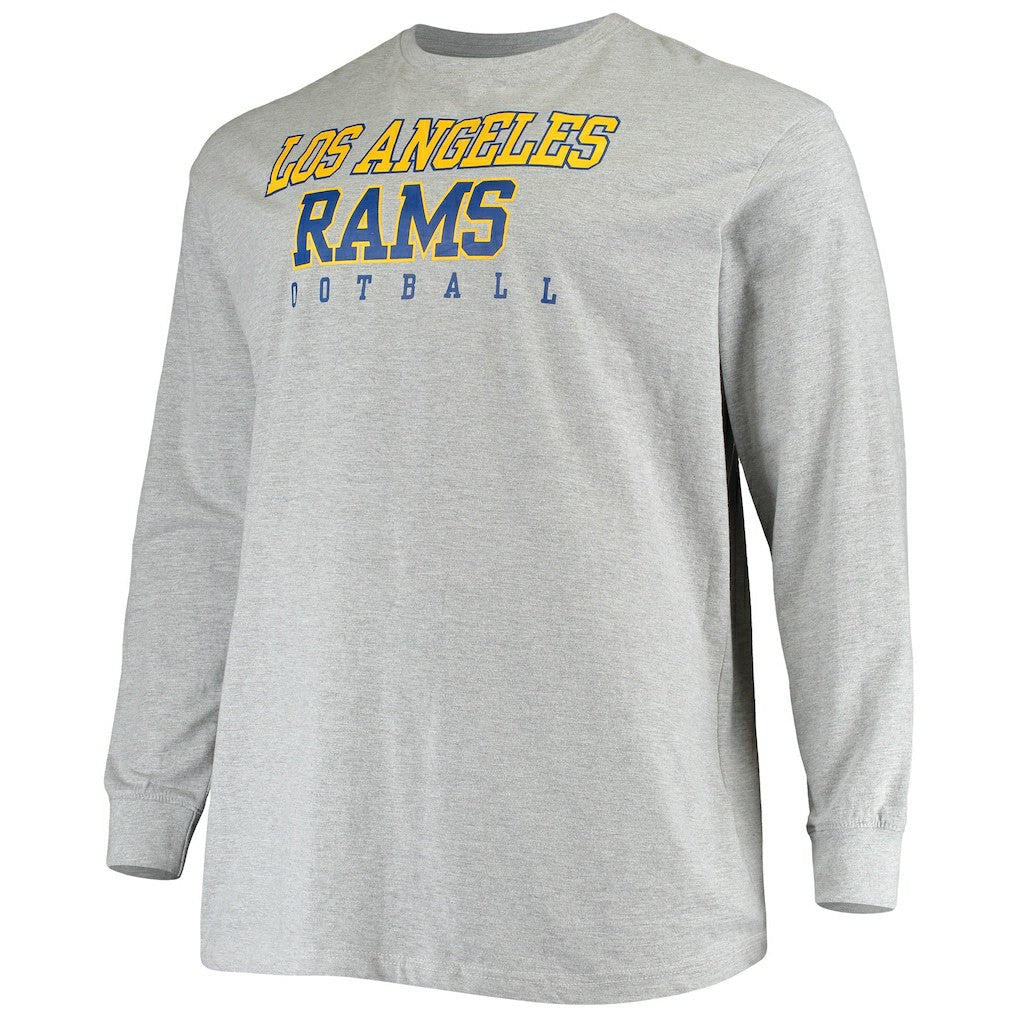 Los Angeles Rams Big & Tall Practice Long Sleeve T-Shirt Heathered Gray | Fanatics