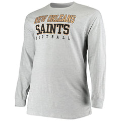 New Orleans Saints Big & Tall Practice Long Sleeve T-Shirt Heathered Gray | Fanatics