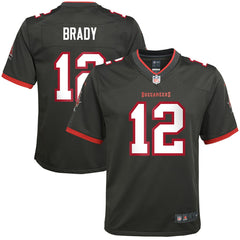 Tom Brady Tampa Bay Buccaneers Youth Alternate Game Jersey Pewter | Nike for Sale