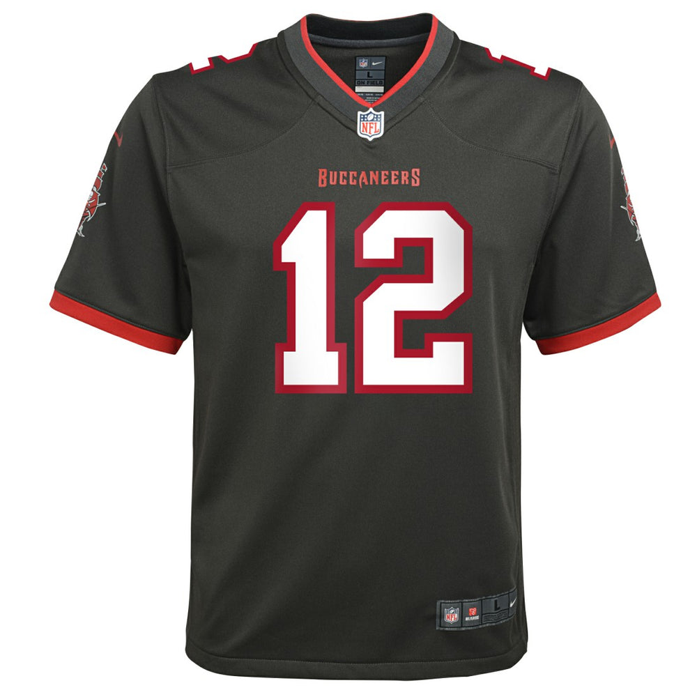 Tom Brady Tampa Bay Buccaneers Youth Alternate Game Jersey Pewter | Nike for Sale