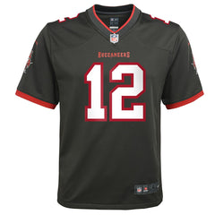 Tom Brady Tampa Bay Buccaneers Youth Alternate Game Jersey Pewter | Nike for Sale