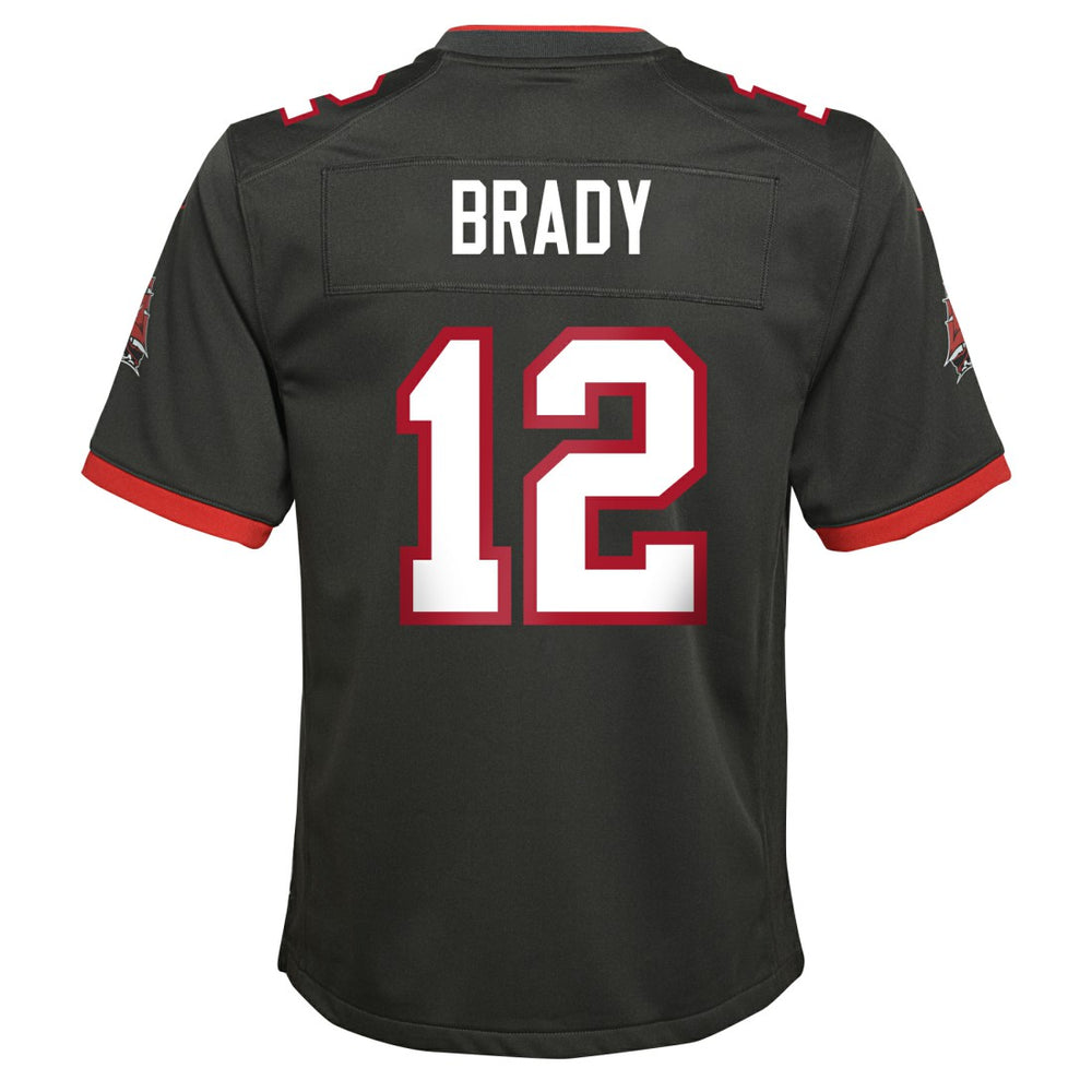 Tom Brady Tampa Bay Buccaneers Youth Alternate Game Jersey Pewter | Nike for Sale