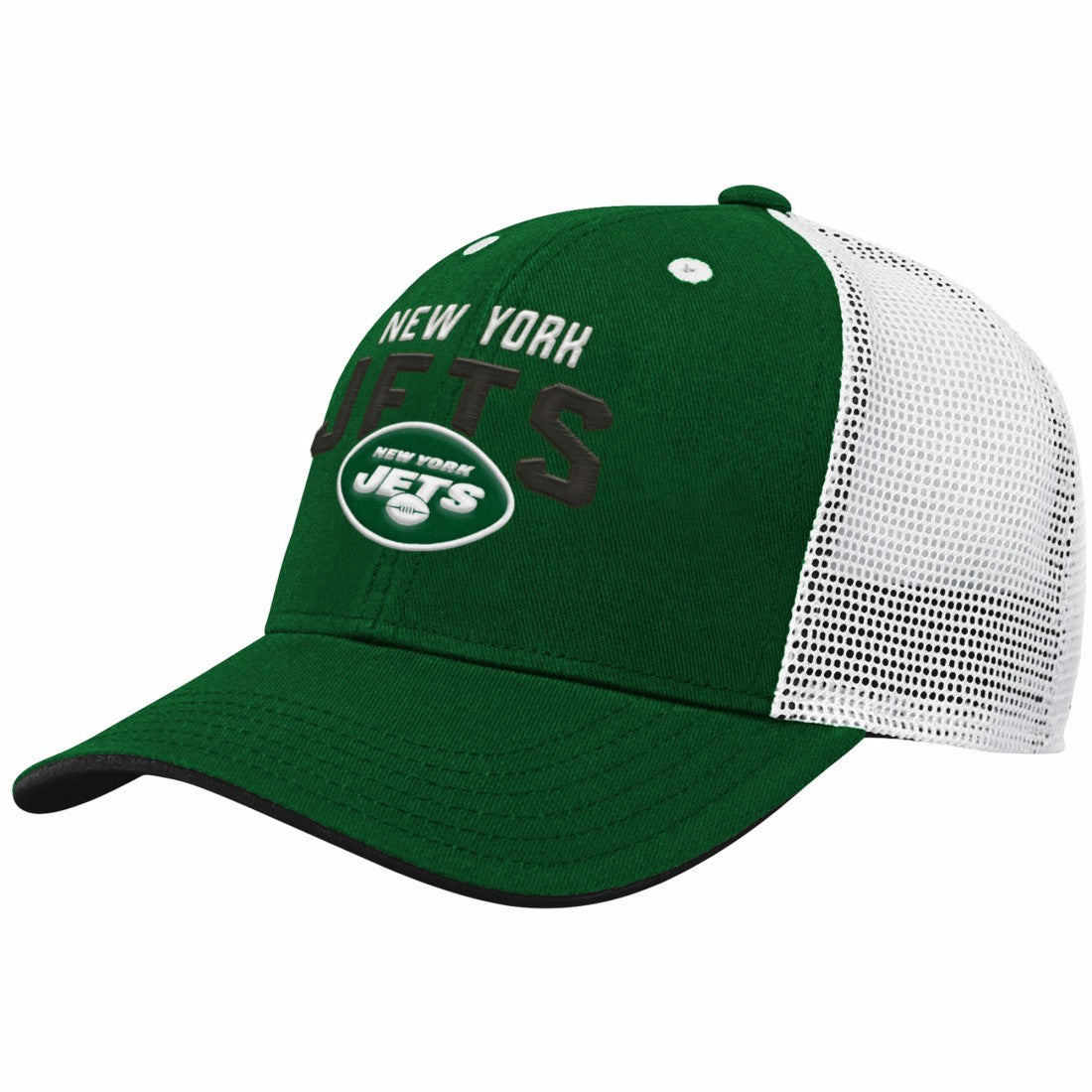 New York Jets Youth Core Lockup Adjustable Hat Green/White | NFL