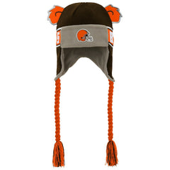 Cleveland Browns Preschool Wordmark Ears Trooper Knit Hat Brown | NFL