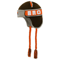 Cleveland Browns Preschool Wordmark Ears Trooper Knit Hat Brown | NFL