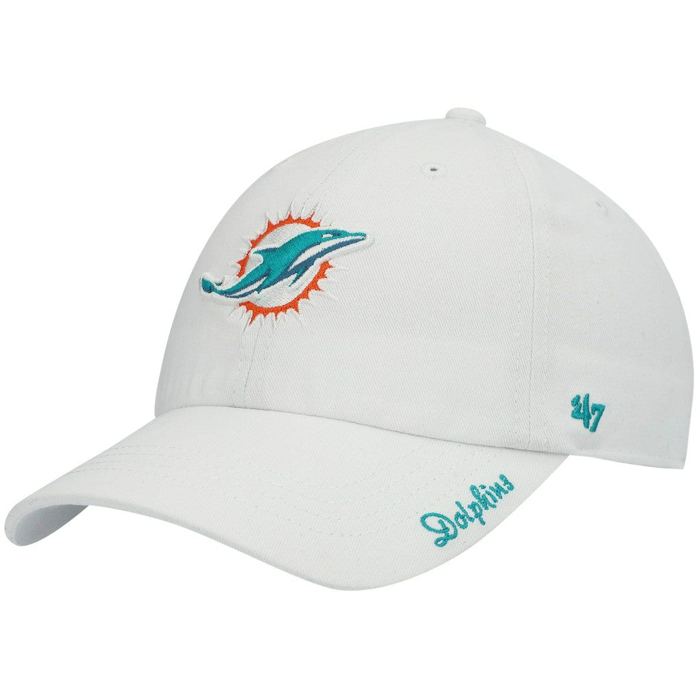 Miami Dolphins '47 Women's Miata Clean Up Logo Adjustable Hat White | 47 brand