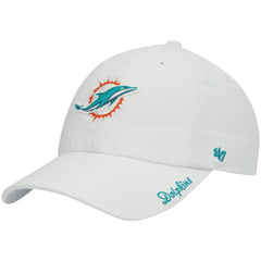 Miami Dolphins '47 Women's Miata Clean Up Logo Adjustable Hat White | 47 brand