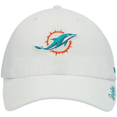 Miami Dolphins '47 Women's Miata Clean Up Logo Adjustable Hat White | 47 brand