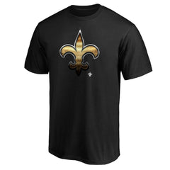 New Orleans Saints Midnight Mascot Team Logo T-Shirt Black | NFL