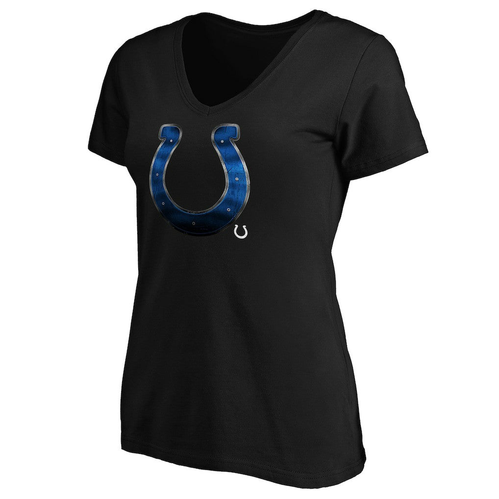 Indianapolis Colts Women's Midnight Mascot Logo V-Neck T-Shirt Black | NFL