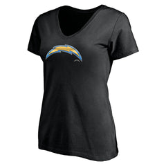 Los Angeles Chargers Women's Midnight Mascot Logo V-Neck T-Shirt Black | NFL