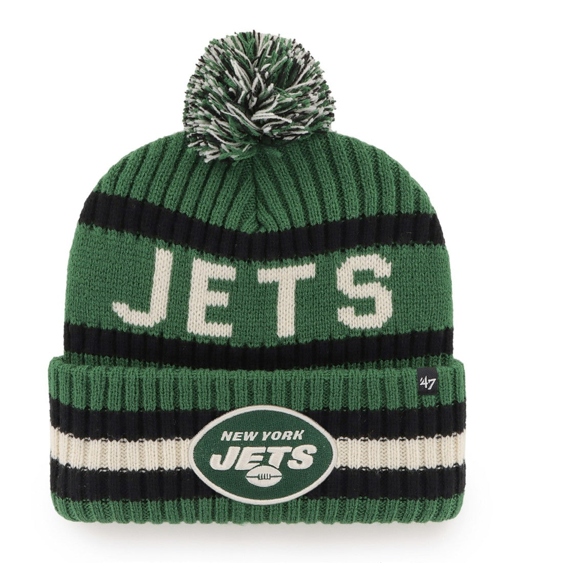 New York Jets '47 Bering Cuffed Knit Hat with Pom Green | 47 brand