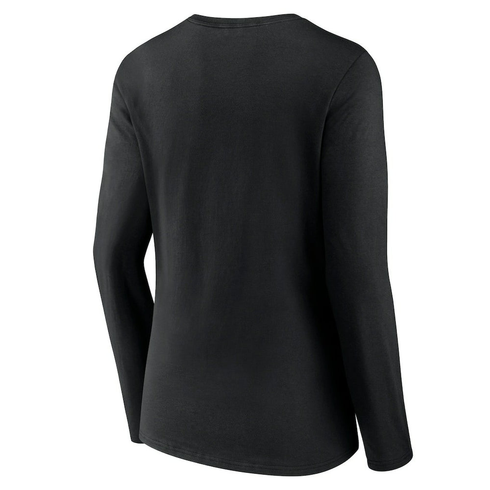 New York Jets Women's Primary Team Logo Long Sleeve V-Neck T-Shirt Black | NFL
