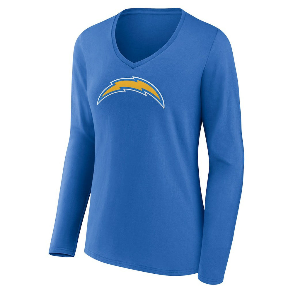 Los Angeles Chargers Women's Primary Team Logo Long Sleeve V-Neck T-Shirt Powder Blue | NFL
