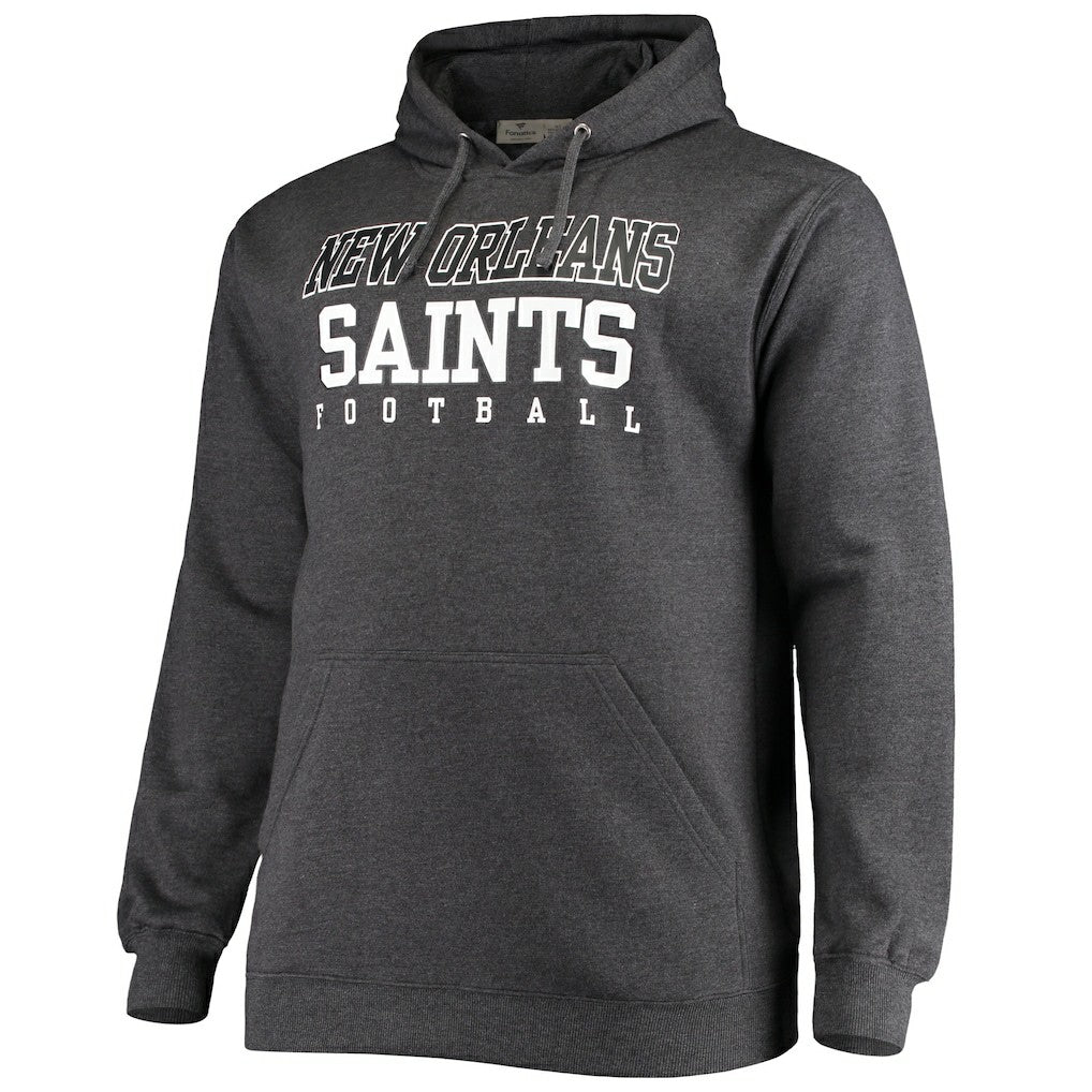 New Orleans Saints Big & Tall Practice Pullover Hoodie Heathered Charcoal | Fanatics