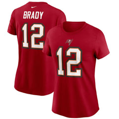 Tom Brady Tampa Bay Buccaneers Women's Name & Number T-Shirt Red | Nike for Sale