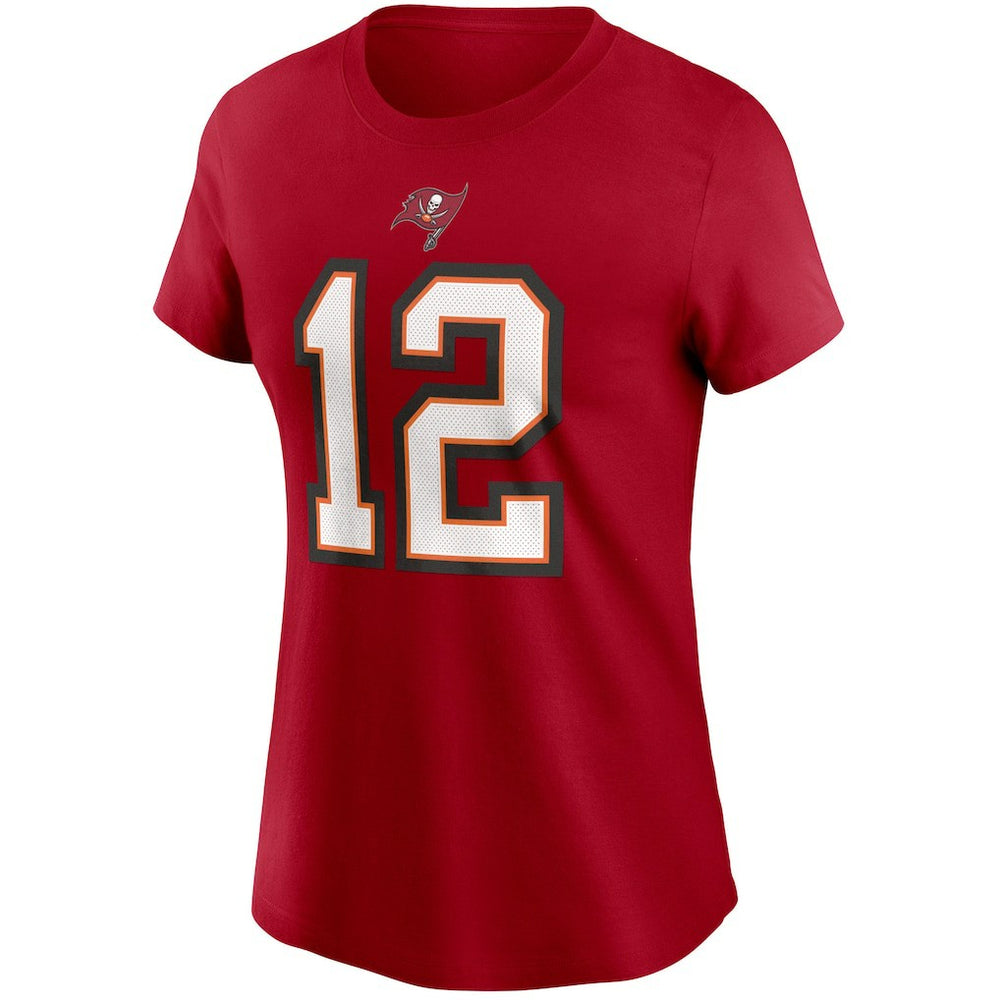 Tom Brady Tampa Bay Buccaneers Women's Name & Number T-Shirt Red | Nike for Sale