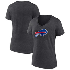 Buffalo Bills Women's Primary Team Logo V-Neck T-Shirt Charcoal | NFL