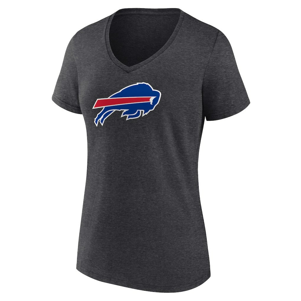 Buffalo Bills Women's Primary Team Logo V-Neck T-Shirt Charcoal | NFL
