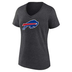 Buffalo Bills Women's Primary Team Logo V-Neck T-Shirt Charcoal | NFL