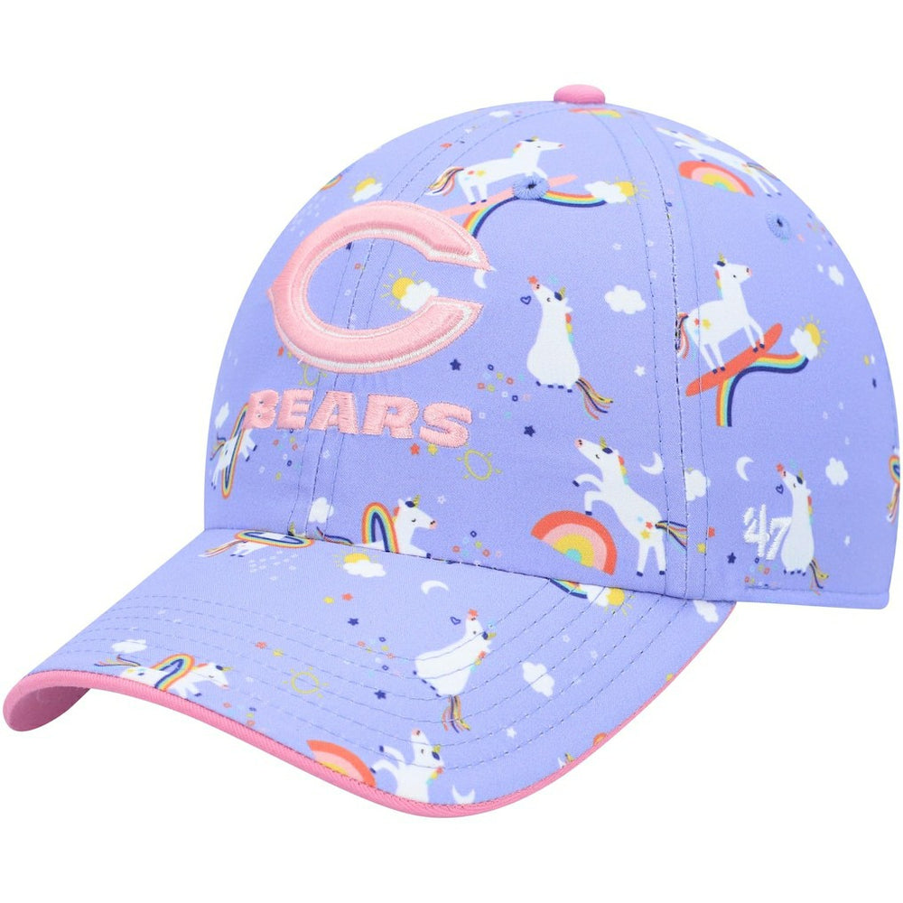 Chicago Bears '47 Girls Preschool Unicorn Clean Up Adjustable Hat Purple | 47 brand