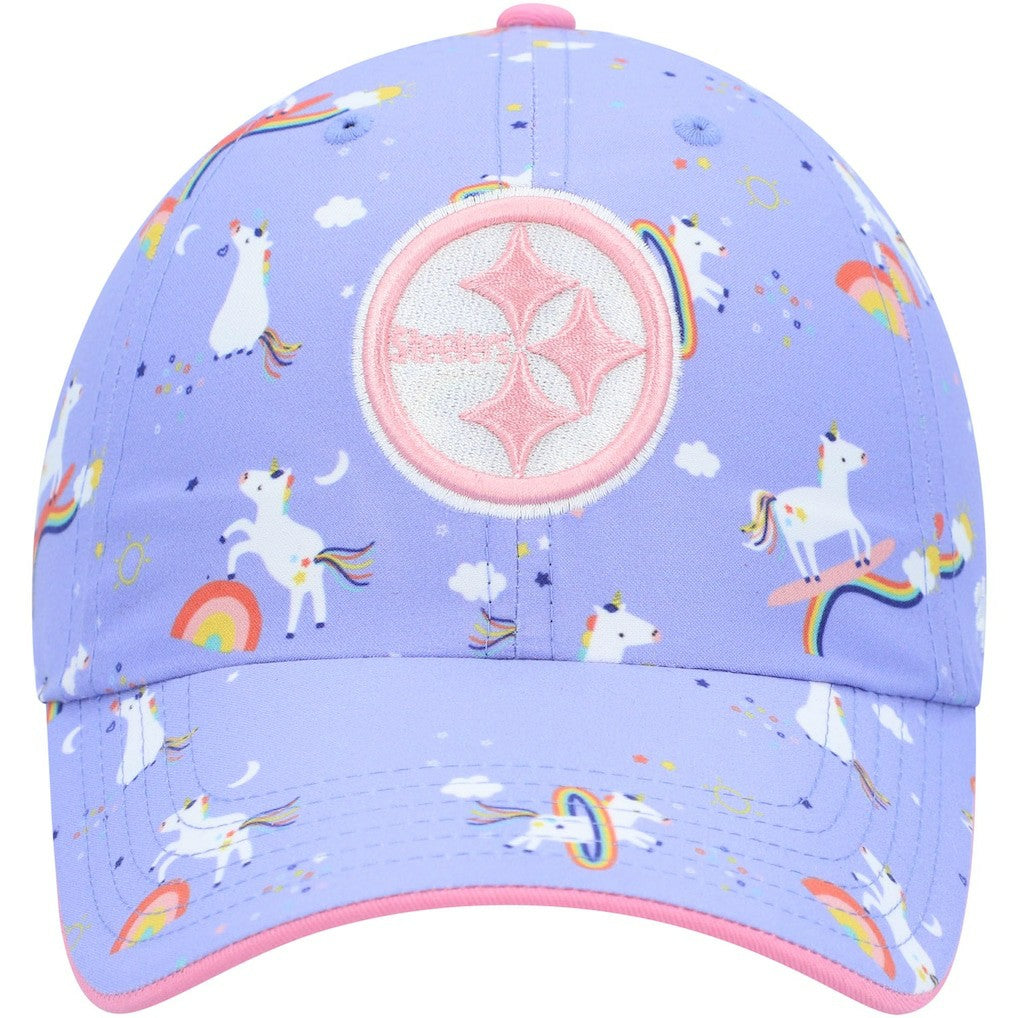 Pittsburgh Steelers '47 Girls Preschool Unicorn Clean Up Adjustable Hat Purple | 47 brand