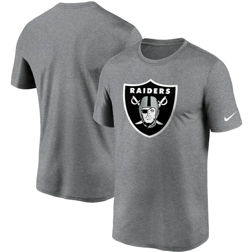 Las Vegas Raiders Logo Essential Legend Performance T-Shirt Heathered Charcoal | Nike for Sale