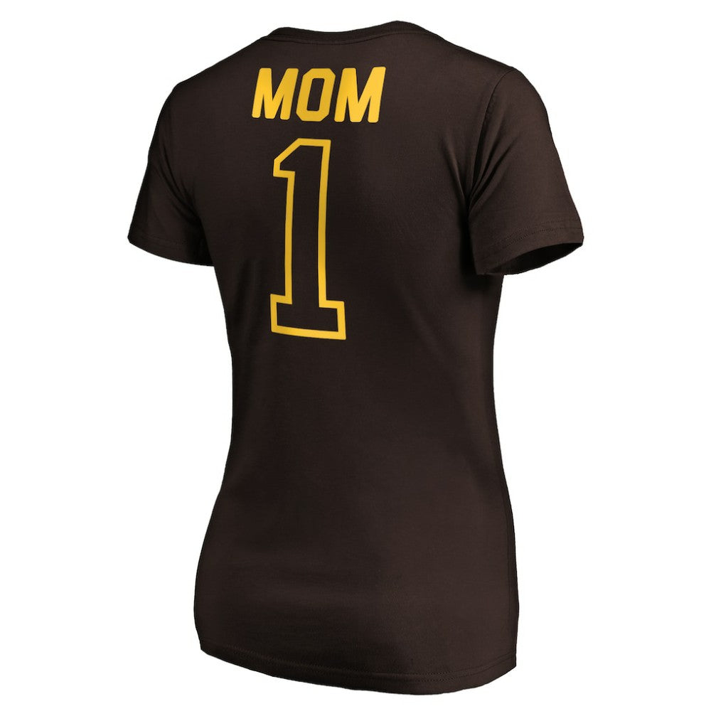 San Diego Padres Women's #1 Mom Logo V-Neck T-Shirt - MLB