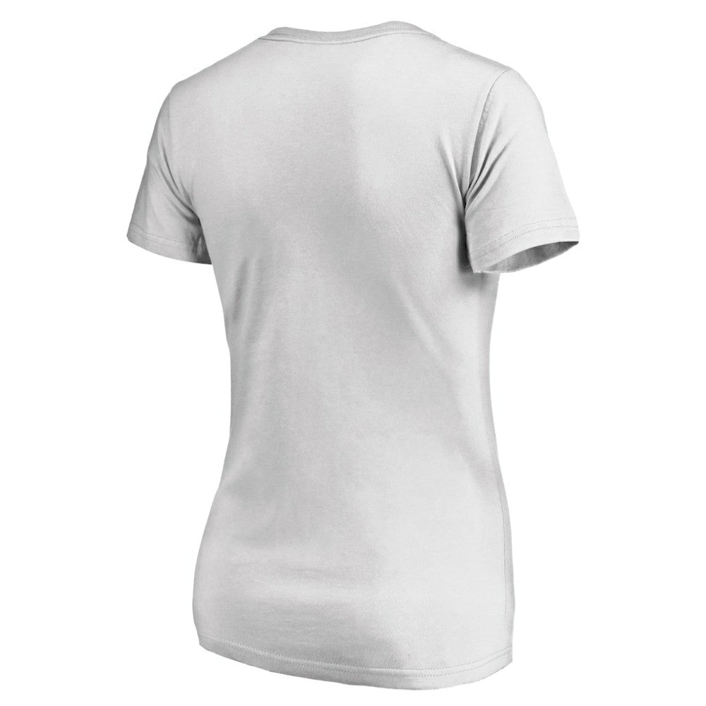 Vancouver Canucks Women's Floral Arched V-Neck T-Shirt - White - NHL