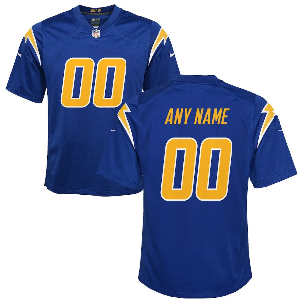 Los Angeles Chargers Youth Alternate Custom Game Jersey Royal | Nike for Sale