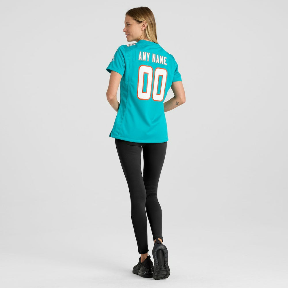 Miami Dolphins Women's Custom Game Jersey Aqua | Nike for Sale