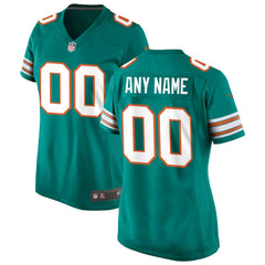 Miami Dolphins Women's Alternate Custom Game Jersey Aqua | Nike for Sale