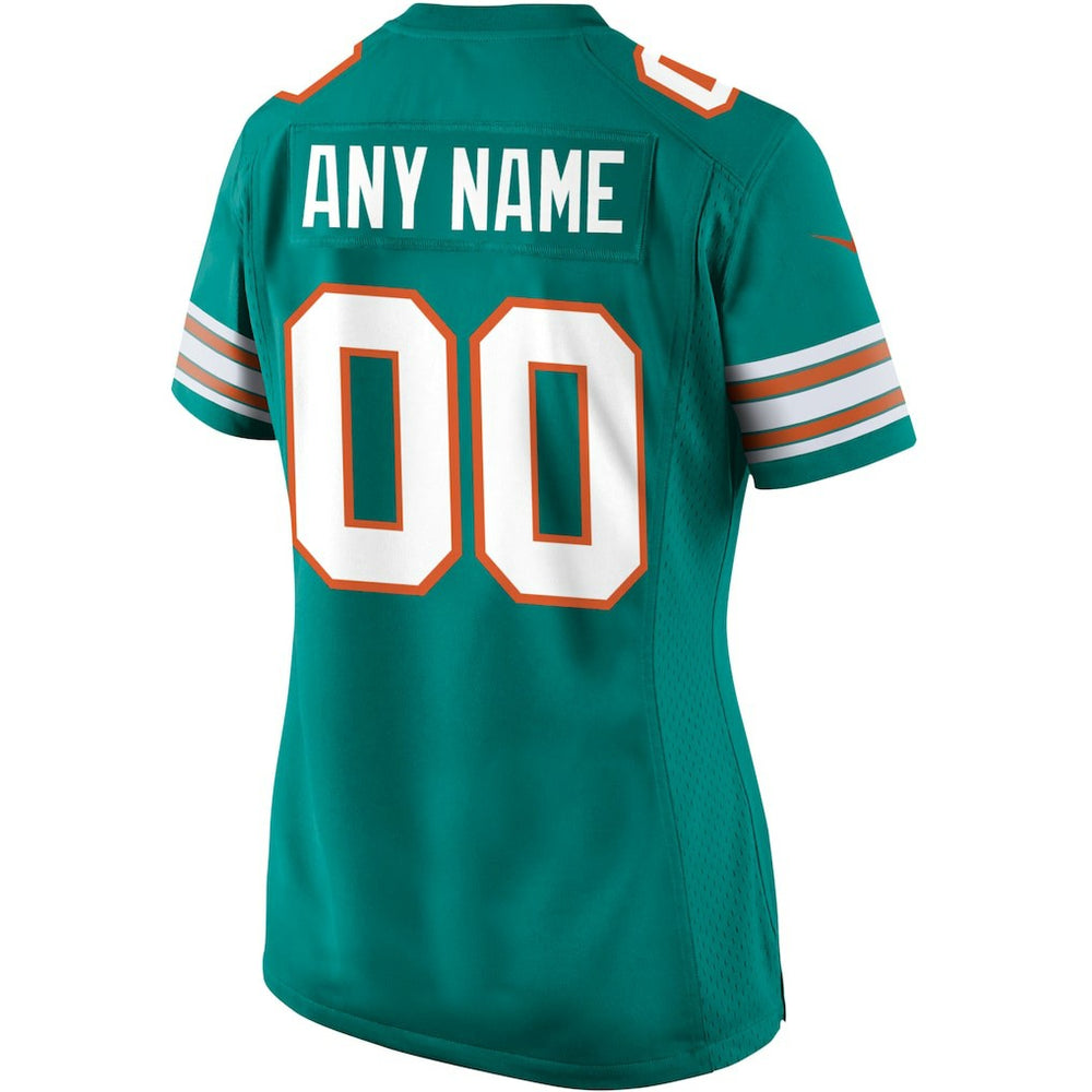Miami Dolphins Women's Alternate Custom Game Jersey Aqua | Nike for Sale