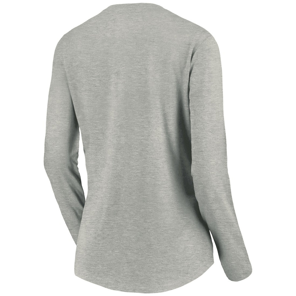 Tampa Bay Buccaneers Women's Primary Logo Long Sleeve V-Neck T-Shirt Heather Gray | NFL