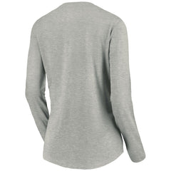 Tampa Bay Buccaneers Women's Primary Logo Long Sleeve V-Neck T-Shirt Heather Gray | NFL
