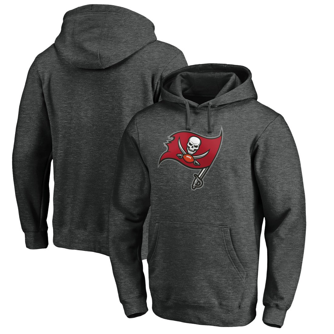 Tampa Bay Buccaneers Primary Logo Pullover Hoodie Heather Charcoal | NFL