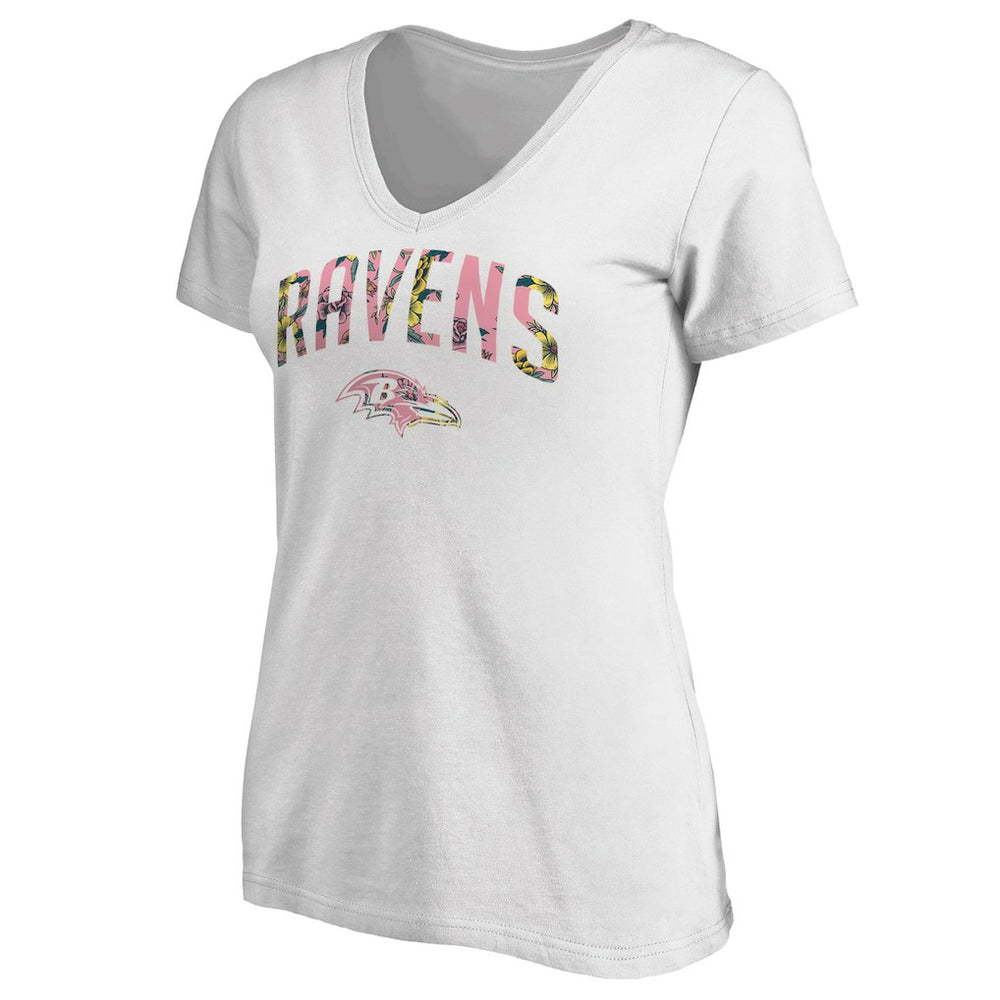 Baltimore Ravens Women's Floral Arch T-Shirt White | NFL